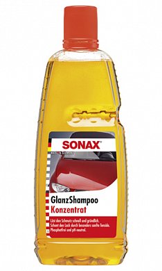 Шампуни для ручной мойки Шампунь для мойки автомобиля с блеском 1л SONAX Glanzshampoo Konzentrat, фото 1, цена