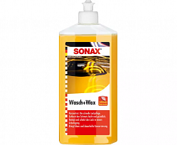 Шампуни для ручной мойки Шампунь для мийки автомобіля з воском 500 мл SONAX Wasch + Wax, фото