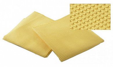 Протирочные материалы, микрофибры Полотенце вафельное синтетическое желтое для стекол, фото 1, цена