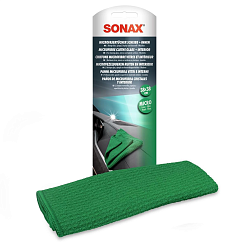 Салфетка из микрофибры для стекла и интерьера 38х38 см SONAX MicrofaserTuch Scheibe+Innen