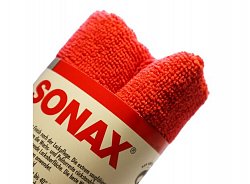 Набор микрофибр для кузова красная 2 шт 40х40 см SONAX Microfibre Cloths Outside фото 2